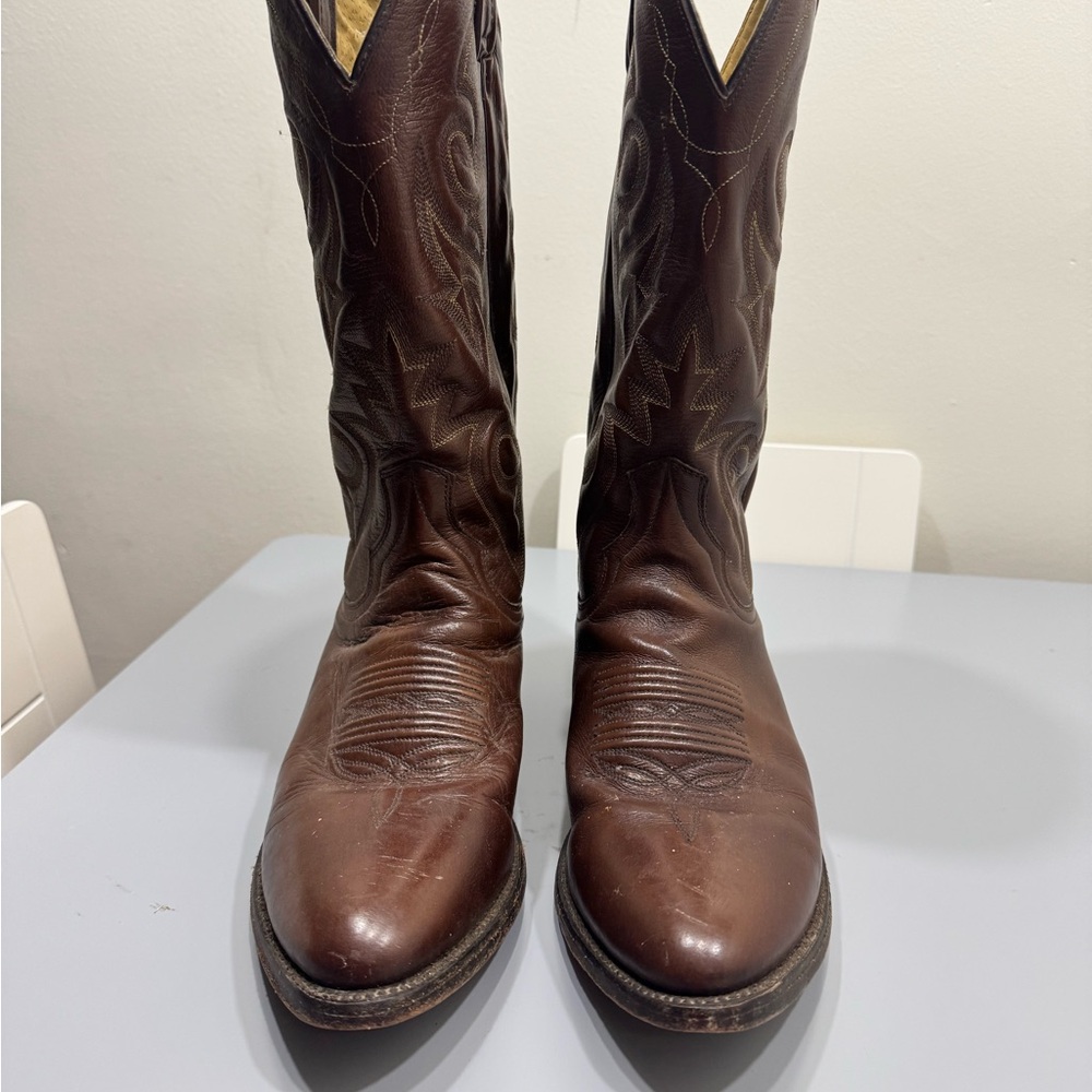 Dan Post vintage registered Brown Cowboy Western Boots Leather men’s size 9